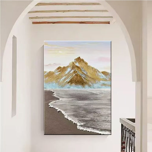 Szenische Berg-Meereslandschaft Leinwandkunst