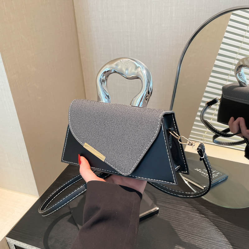 Stylische geometrische strukturierte Handtasche Karnz
