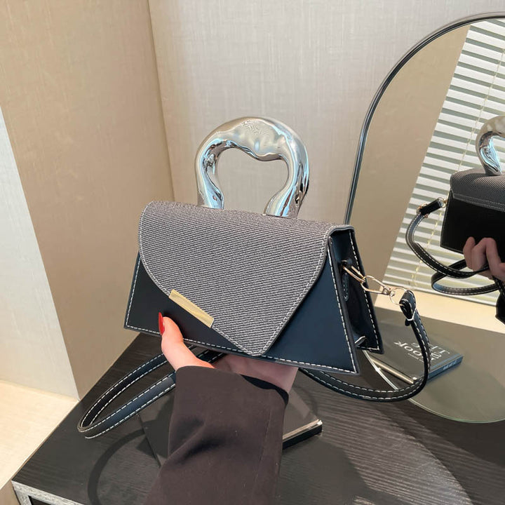 Stylische geometrische strukturierte Handtasche Karnz