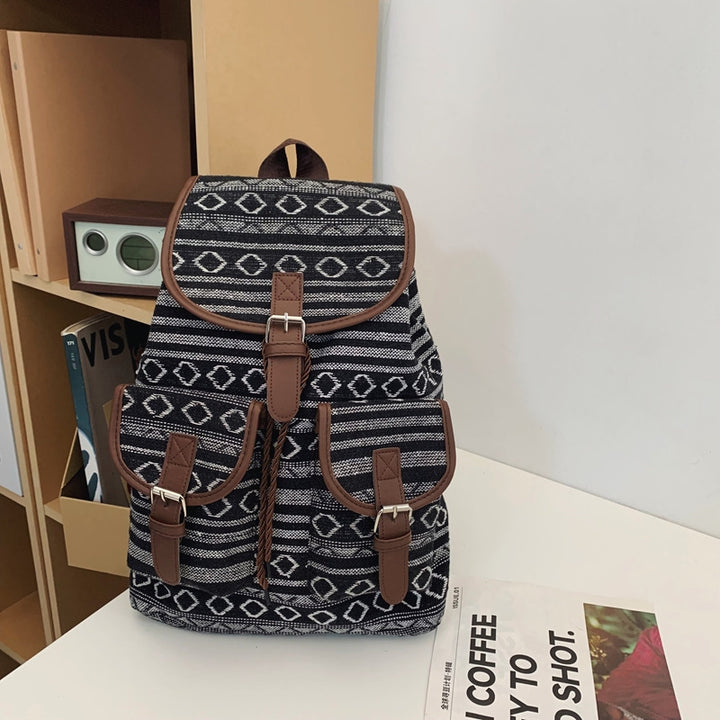 Künstlerisch gemusterter Canvas-Rucksack