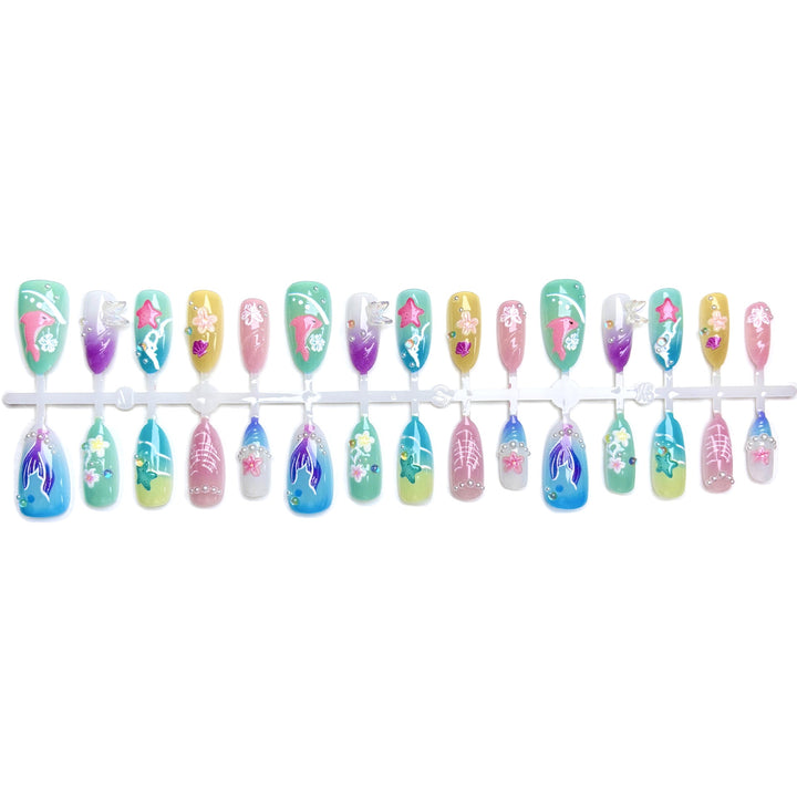 Blumen-Design Dekorative Press-On Nagelset