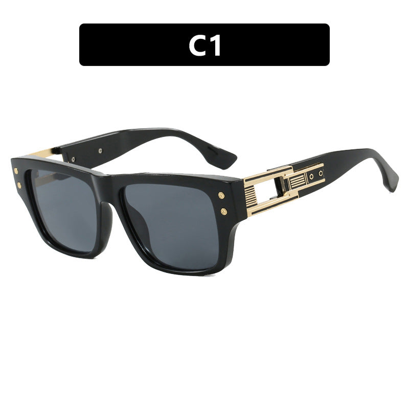 Damen modische quadratische Sonnenbrille mit eleganter goldener Zierstruktur Karnz
