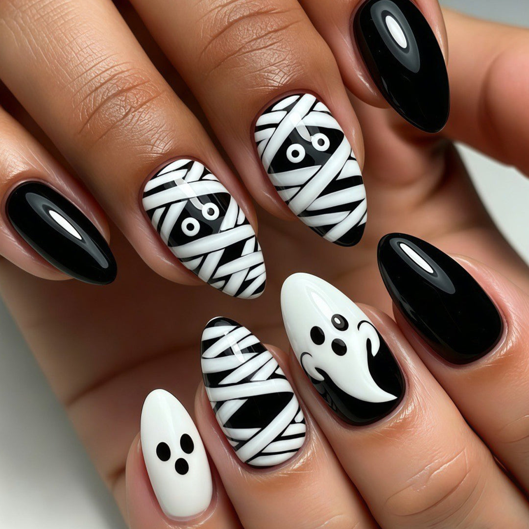 Halloween-Themen Gespenst und Mumie Nagelkunst Karnz