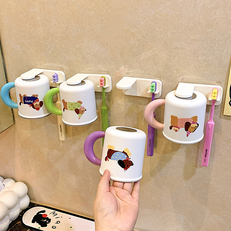 Wandmontierter Zahnbürstenbecher mit Niedlichem Hundedesign Karnz