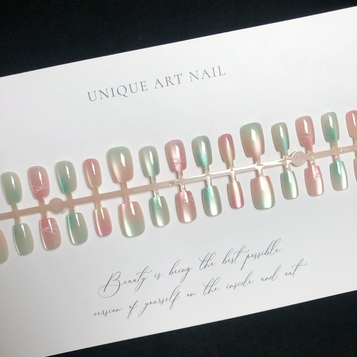 Künstlerisches Ombre Press-On Nageldesign Set