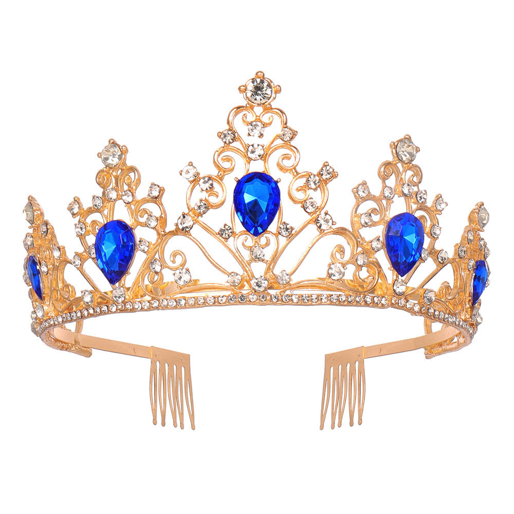 Mädchen Krone mit funkelnden Kristallen und elegantem Geburtstagsschärpen-Set Karnz