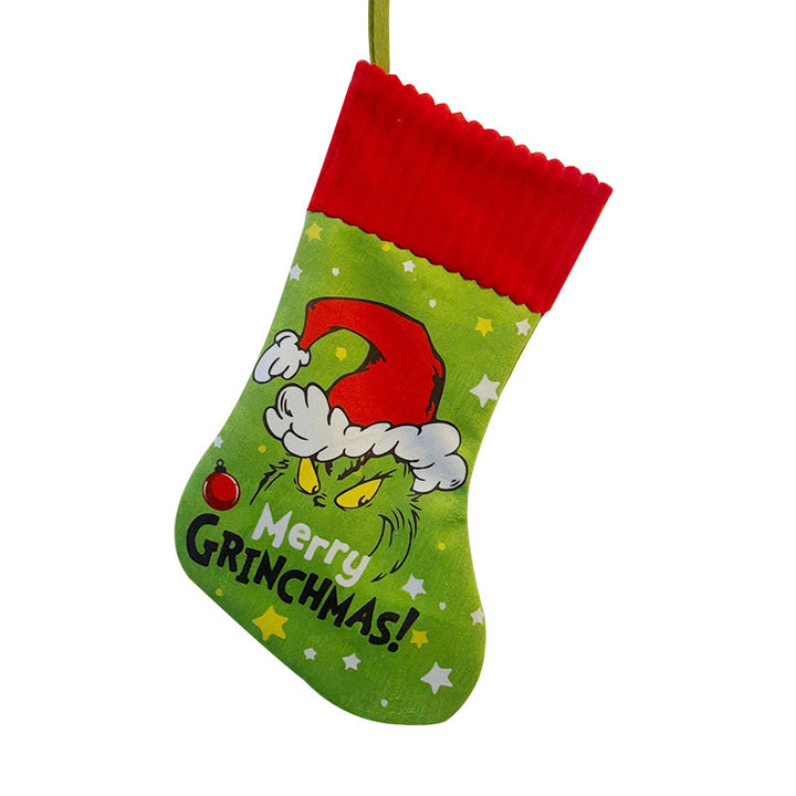 Lustiger Weihnachtsstrumpf mit Grinch-Motiv 1790250552