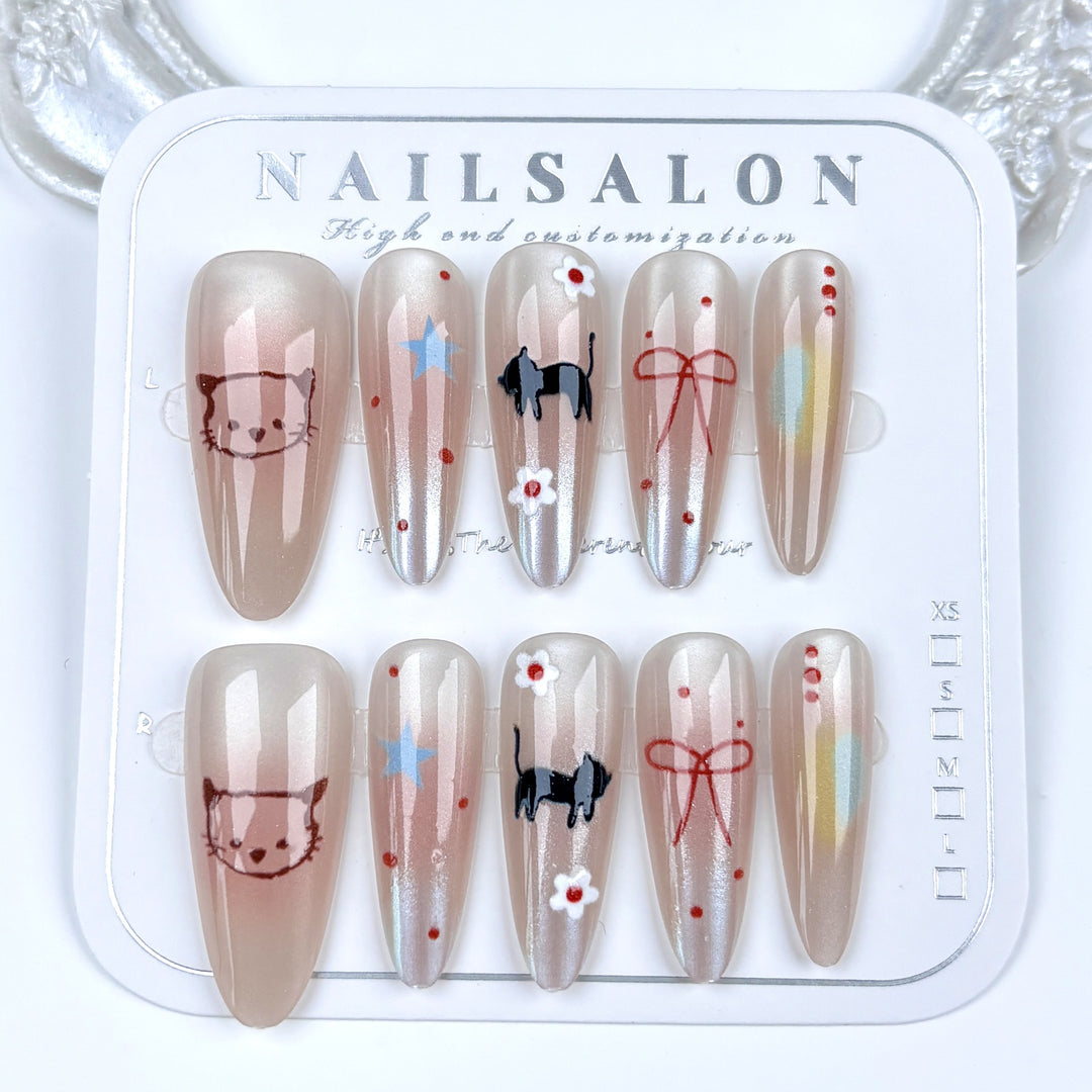 Künstlerisch inspiriertes Charakter-Themen Press-On Nagelkunst Set