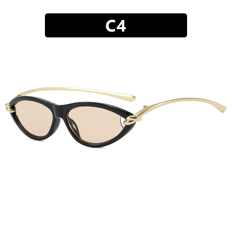 Damen Cat-Eye Sonnenbrille mit elegantem Metallrahmen und schützendem UV-Filter Karnz
