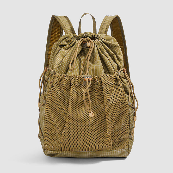 Vielseitiger Mesh-Panel Kordelzug Rucksack Karnz