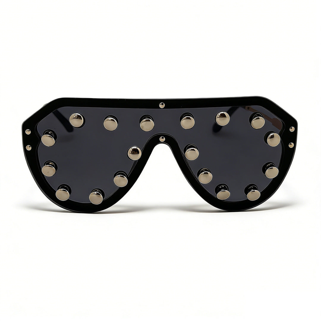 Damen trendige Sonnenbrille mit auffälligen Metallelementen Karnz
