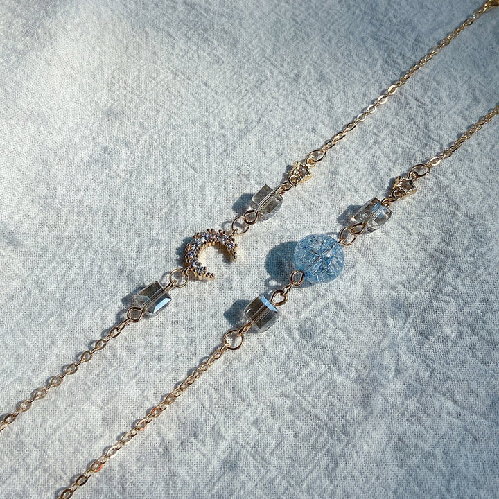 Modische Brillenhalterkette Aus Funkelndem Metall Karnz