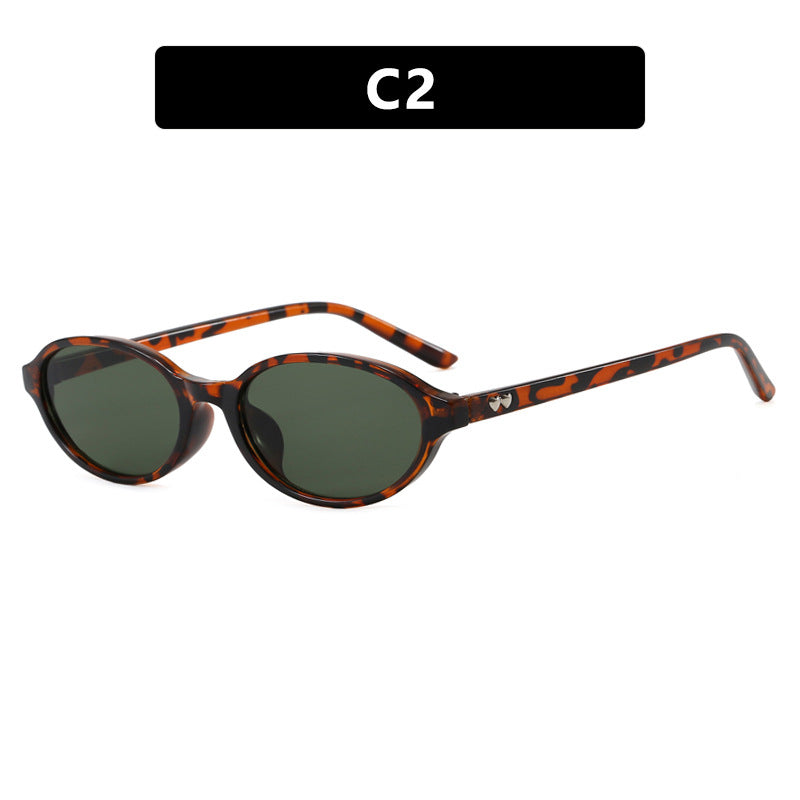 Damen modische Sonnenbrille mit ovalem Rahmen und UV-Schutz Karnz