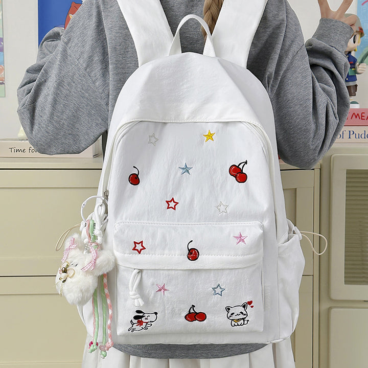 Verspielter Charakter Bestickter Schulrucksack Karnz