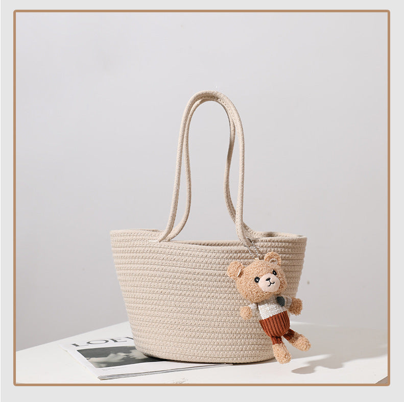 Damen Handgefertigte Strandtasche im modernen Makramee-Stil Karnz