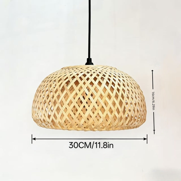 Elegante Geflochtene Bambus Pendelleuchte