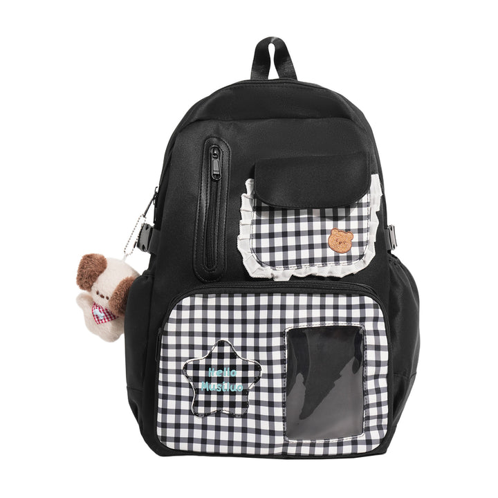 Stilvolles Gingham-Druck-Rucksack Karnz