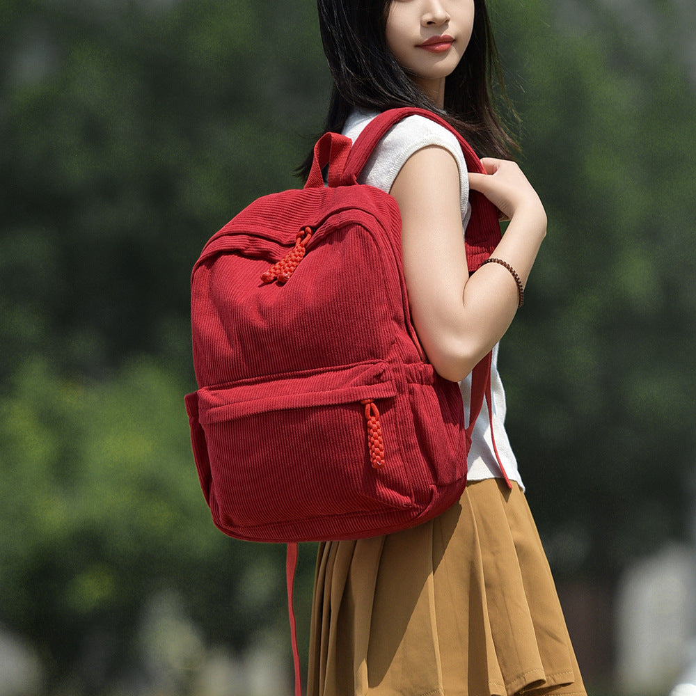 Lässiger Corduroy Rucksack Karnz