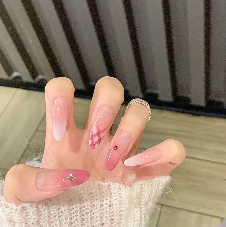 Dekorative Glitzer French Tip Nagelverzierungen Karnz