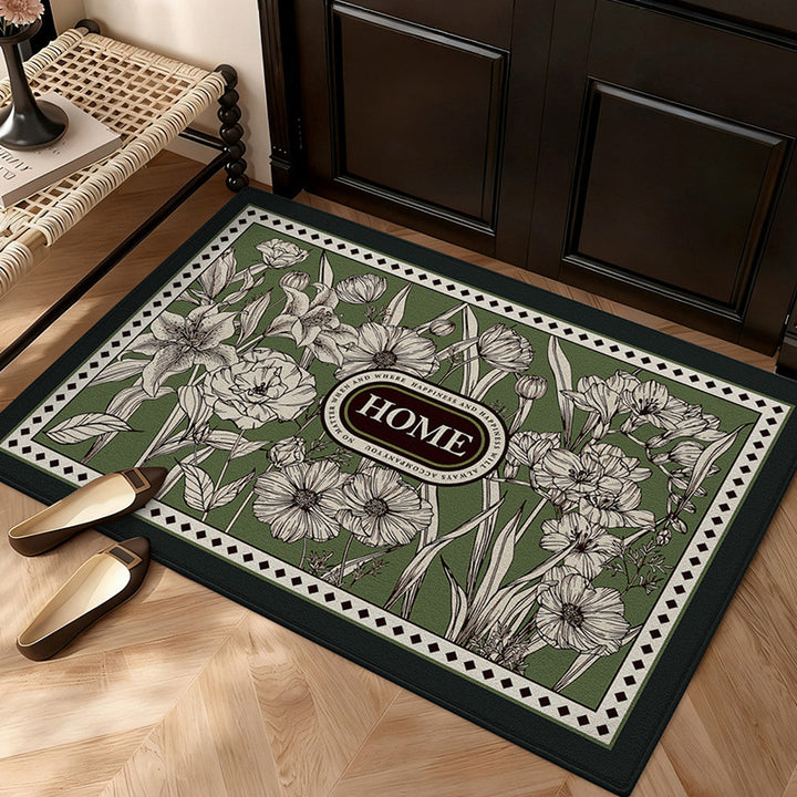 Eleganter Blättermuster-Teppich