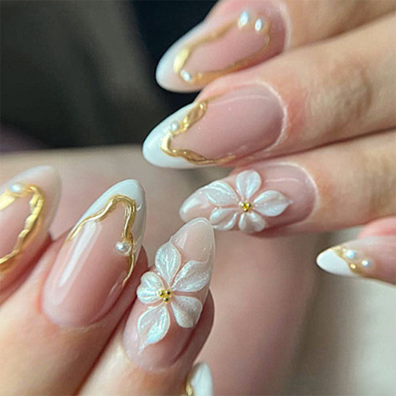 Blumenmuster Druck-On Nagelkunst