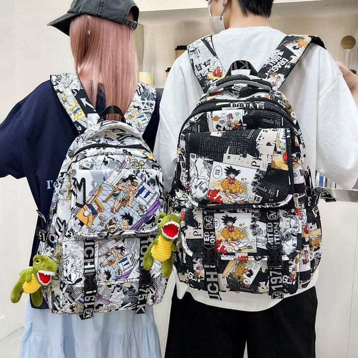 Rucksack Im Comic-Design mit Weichem Plüschanhänger Karnz