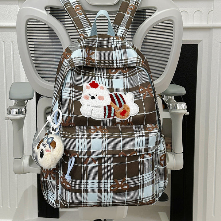 Niedlicher Cartoon-Themen Karierte Rucksack