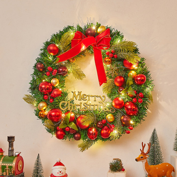 Festlicher Weihnachtskranz mit Lichtern Karnz