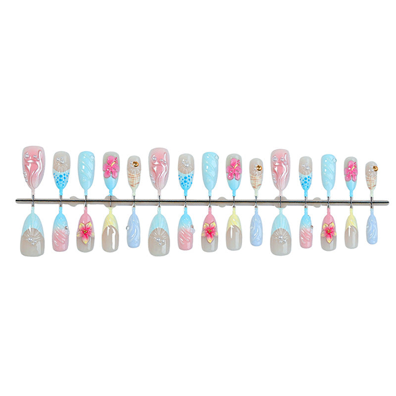 Dekoratives Press-On Nagelkunst Set mit Premium Blumendesigns Karnz