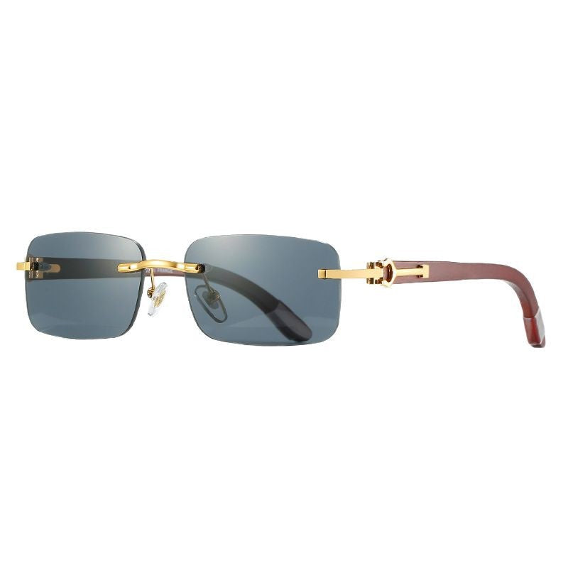 Damen modische Halbrahmen-Sonnenbrille mit luxuriösem Metall- und Kunststoffrahmen Karnz