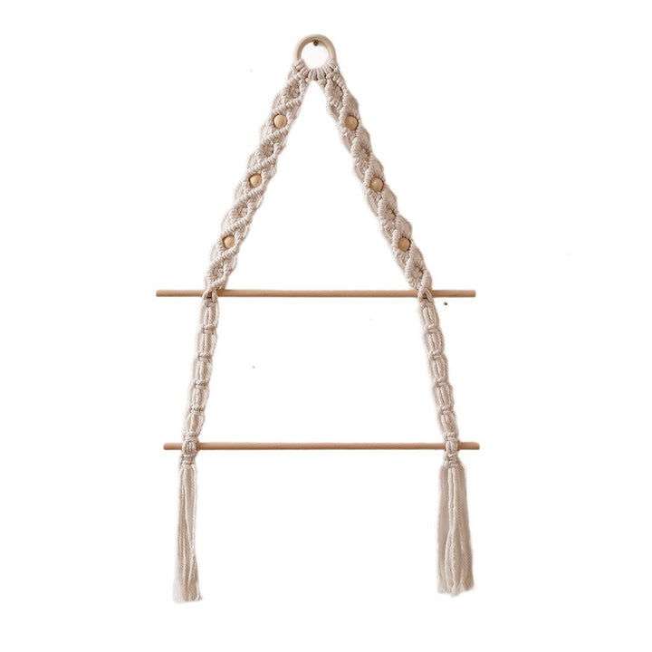 Makramee Hängender Pflanzenhalter mit Holzstange Karnz