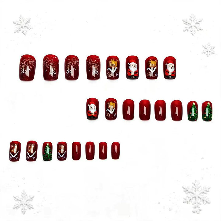 Kunstnägel mit Festlichem Weihnachtsmotiv Karnz