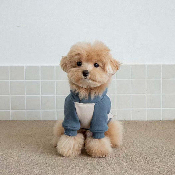 Klein Hund Fleece Hoodie mit Rippbündchen und Kapuze