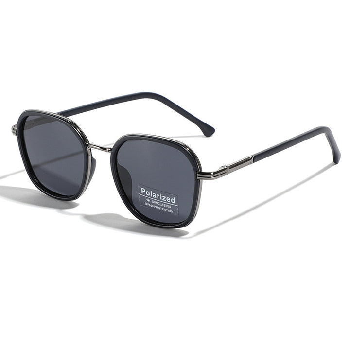 Damen geometrische polarisierte Sonnenbrille mit stilvollem Metallrahmen Karnz