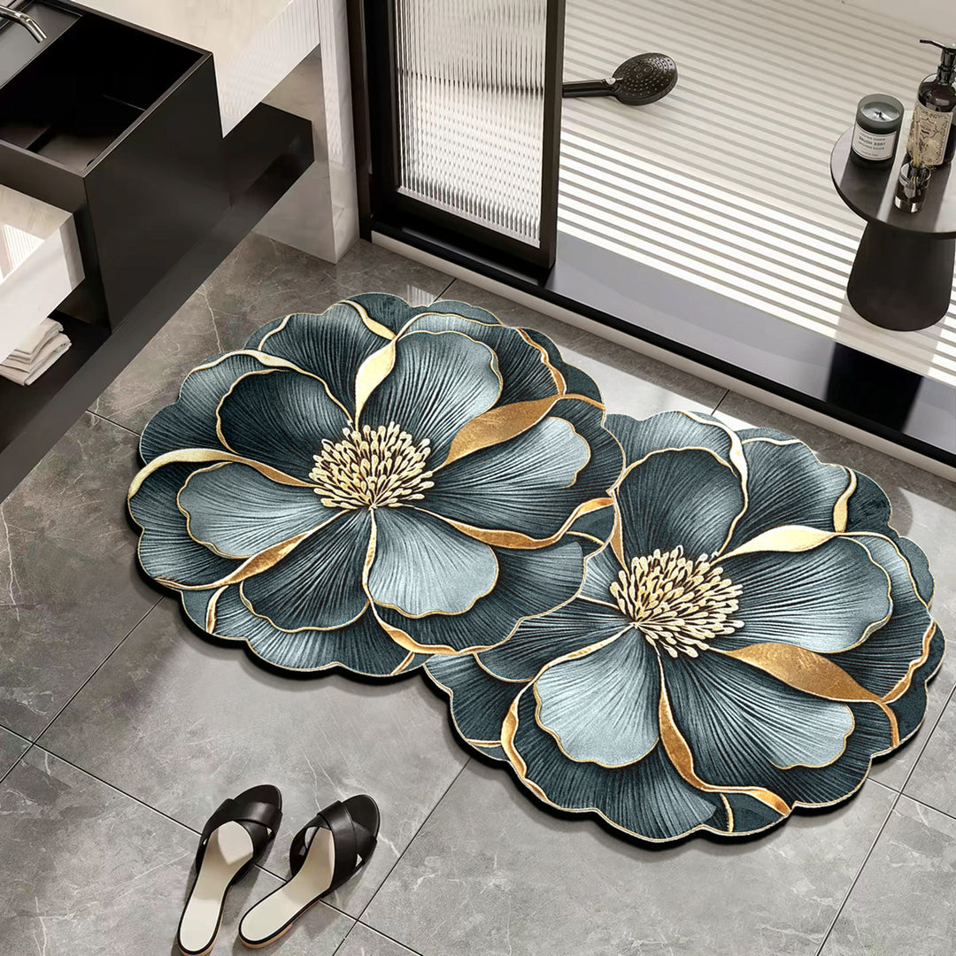Elegante Blumenmuster-Badmatte für Badezimmer