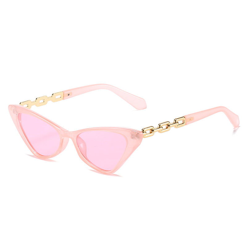 Damen Cat-Eye Sonnenbrille mit stilvollen Kettenakzenten Karnz