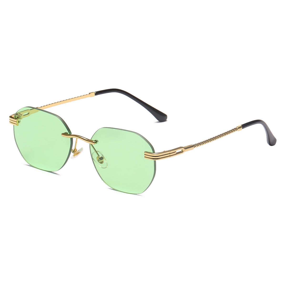 Damen modische geometrische Sonnenbrille mit dekorativem Metallrahmen Karnz