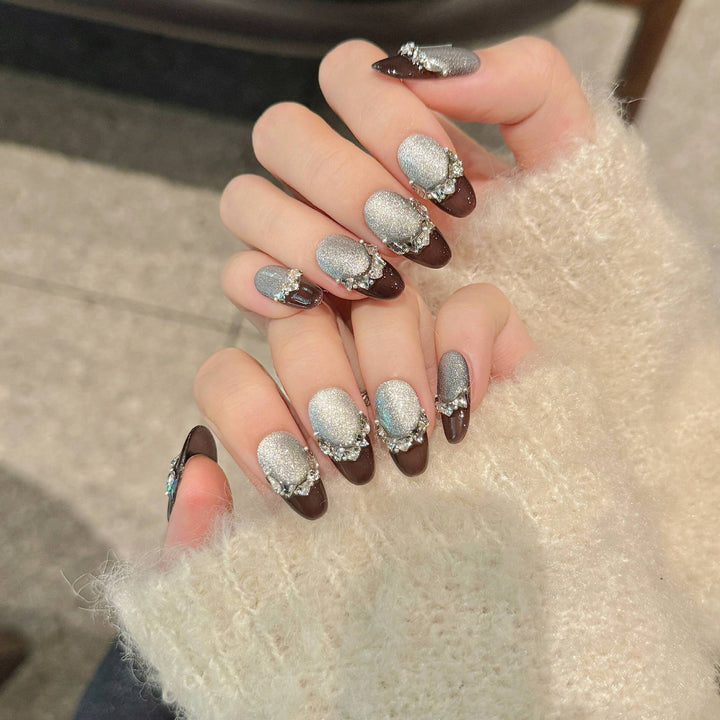 Glamouröser Glitzernder Press-On Nagelset