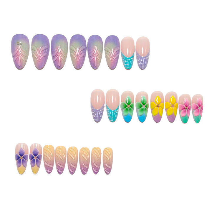 Kunstnägel mit Auffälligem 3D Blumendesign Karnz