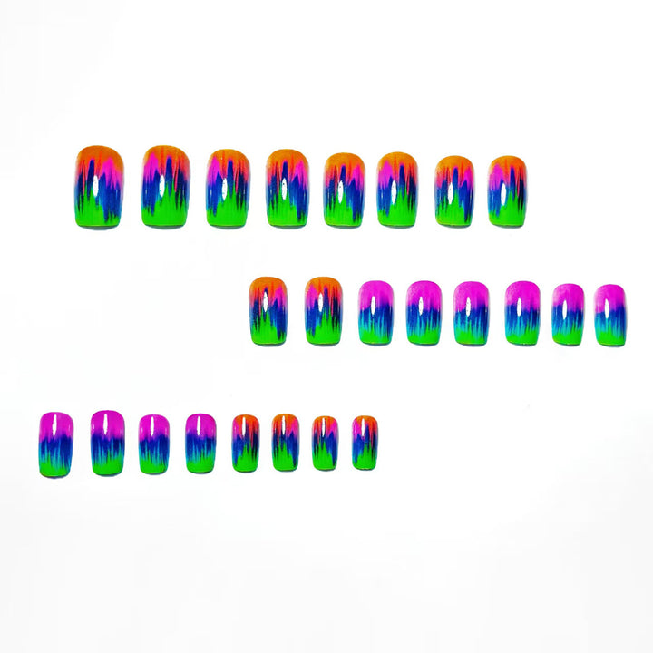 Kreative Kunstnägel Im Modernen Neon-Gradient-Design Karnz