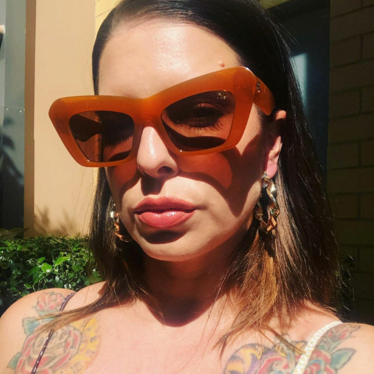 Damen trendige geometrische Sonnenbrille Karnz