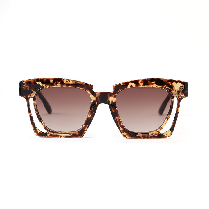 Damen trendige geometrische Sonnenbrille mit stilvollem, quadratischem Rahmen Karnz