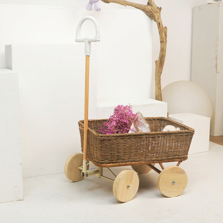 Handgefertigter Woven Storage Cart Karnz