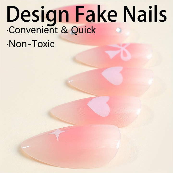Kunstnagelset mit romantischem Design Karnz