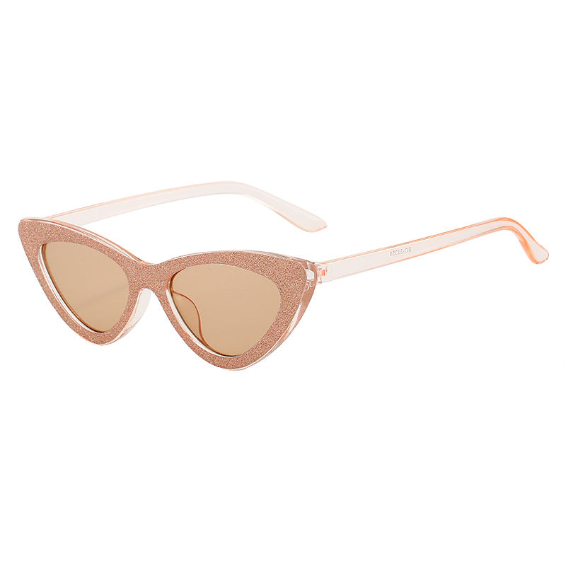 Damen Cat-Eye Sonnenbrille mit glamourösem Glitzerrahmen Karnz