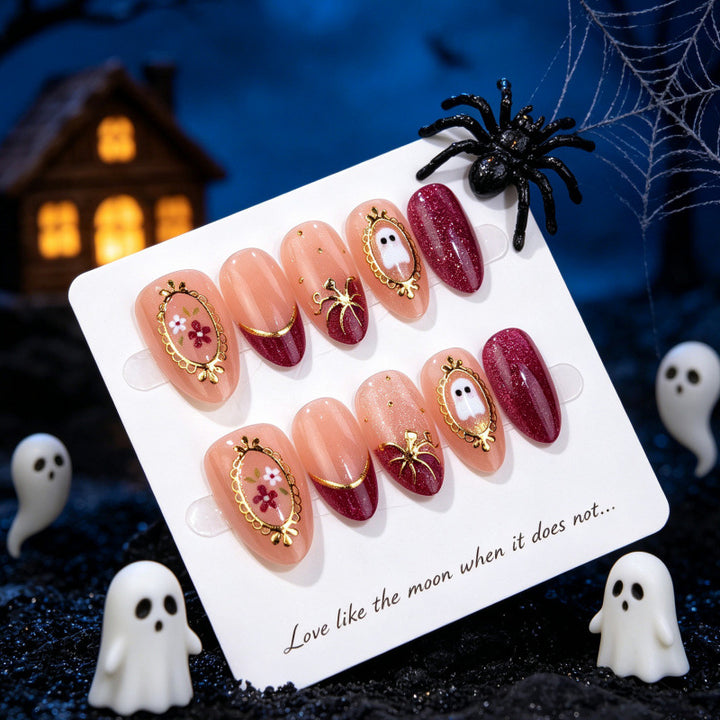 Künstlerisches von Halloween inspiriertes Nagelkunstset