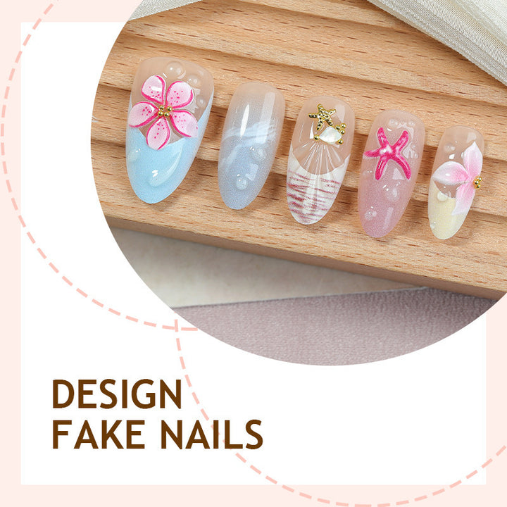 Kreatives Kunstnagelset mit floralen Akzenten und Pastellmotiven Karnz