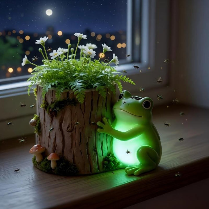 Dekorative Pflanzenlampe mit Frosch-Motiv Karnz