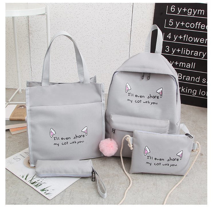 Fun-Themen Katzenprint Rucksack Set Karnz