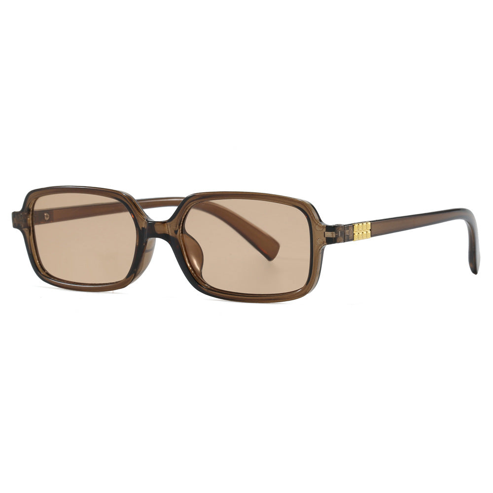 Damen modische quadratische Brille mit elegantem Kunststoffrahmen und goldenen Akzenten Karnz